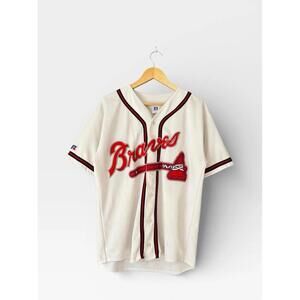 Vintage Atlanta Braves Baseball Jersey Russell Athletic L MLB Men’s